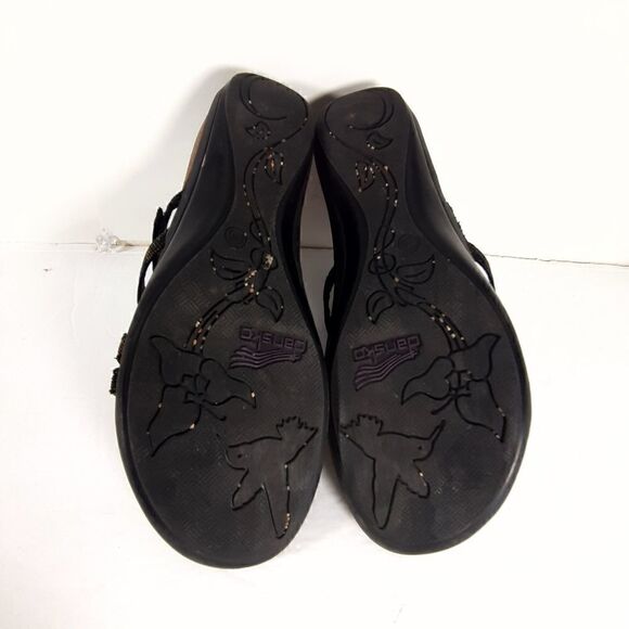 Dansko women's Janelle Eu40 US9-9,5 Leather Animal Print Strappy Thong Sandals - Picture 8 of 13